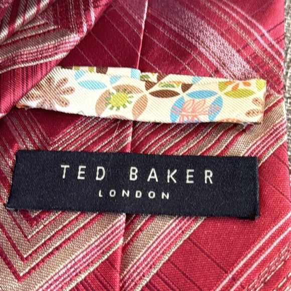 Ted Baker Red Geometric Ties for Men - Picture 4 of 6
